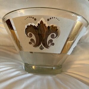 Artistic Vintage Glass Vase with Gold Design